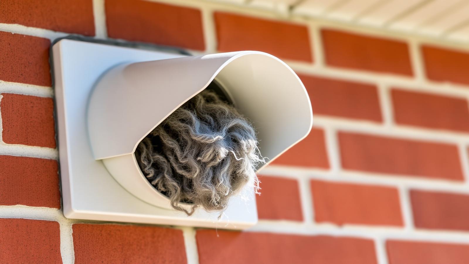 Exterior dryer vent hood on a GTA brick home packed with lint