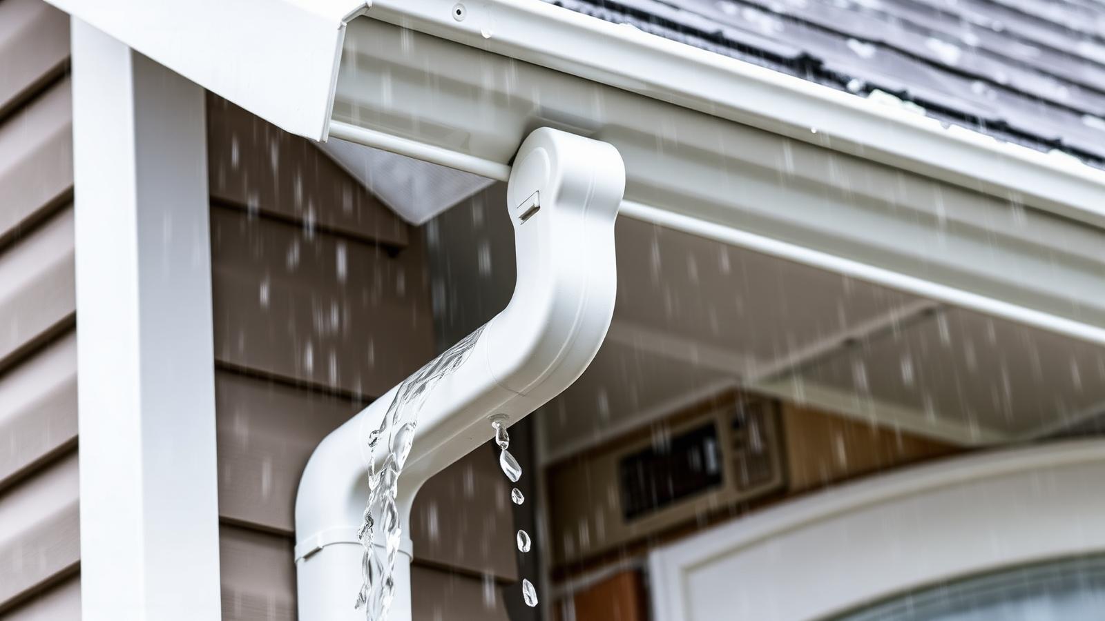 Seamless aluminum 6-inch K-style eavestrough with a 3x4 downspout on a Toronto two-storey home